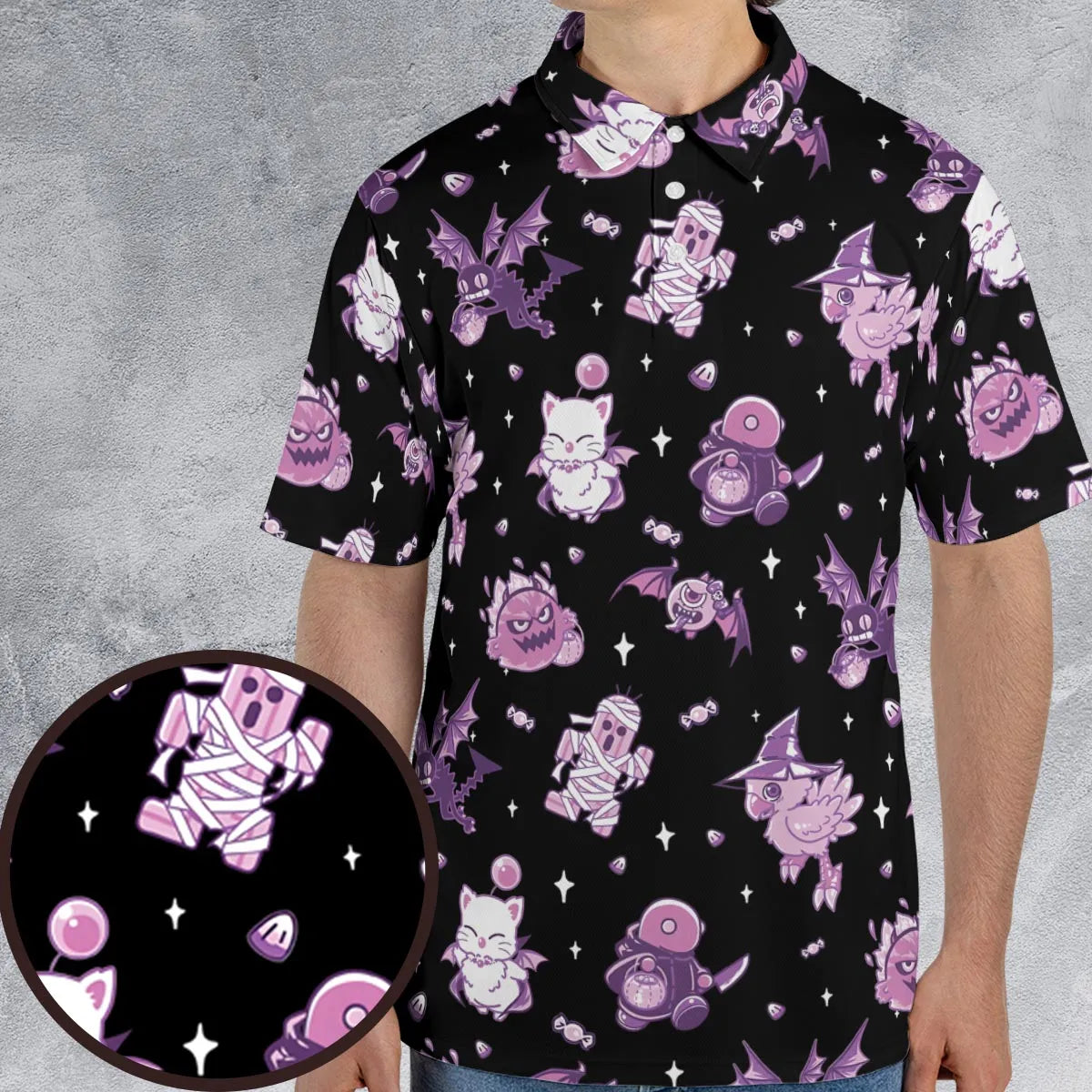 Halloween Final Fantasy Cuties AOP Men/Women Polo Shirt