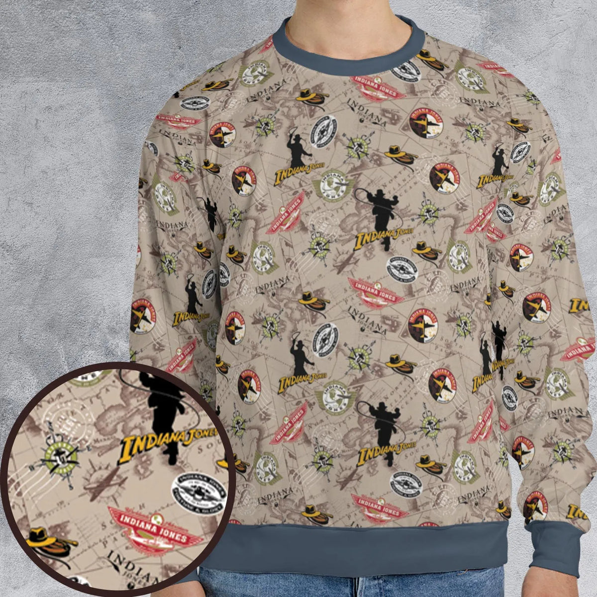 Indiana Jones Patterns All-over Print Sweatshirt