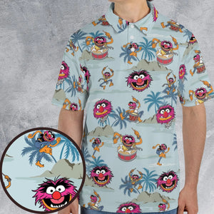Animal The Muppet Show Drum Tropical AOP Men/Women Polo Shirt