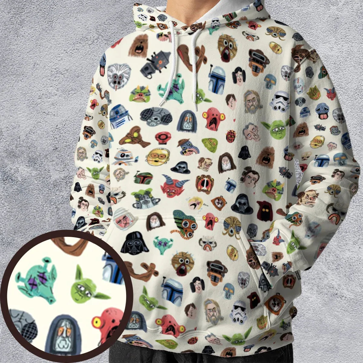 Star Wars Collage Pattern All-over Print Hoodie