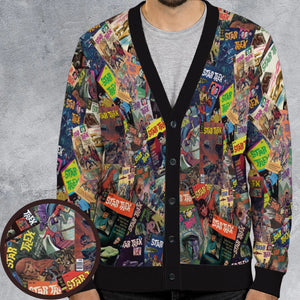 Vintage 1970s Star Trek Comic Books Collage Cardigan