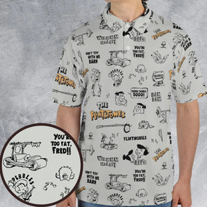 Don't Toy with Me Barn The Flintstones AOP Men/Women Polo Shirt