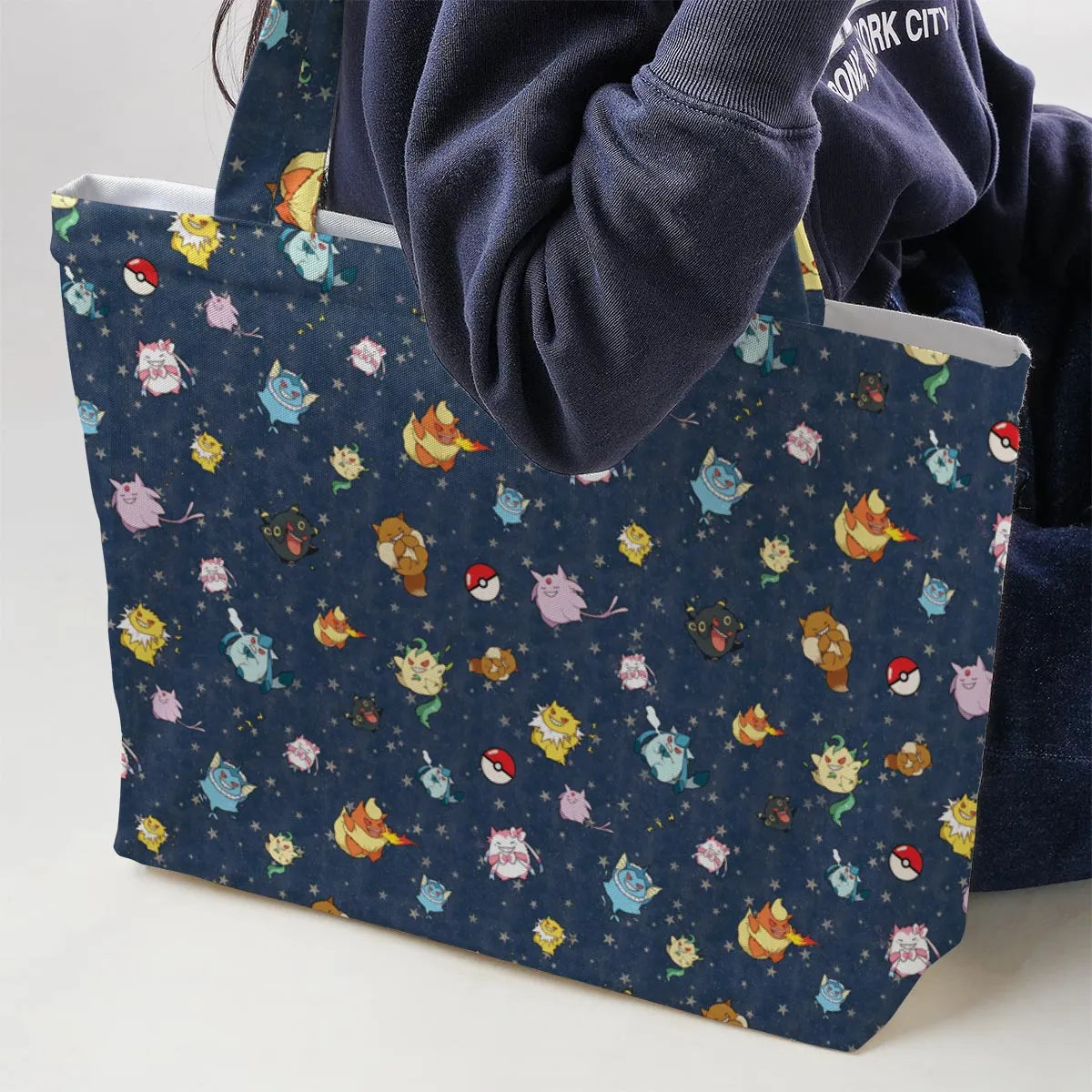 Gengar as Eevee The Eeveelutions Pokemon Large Tote Bag