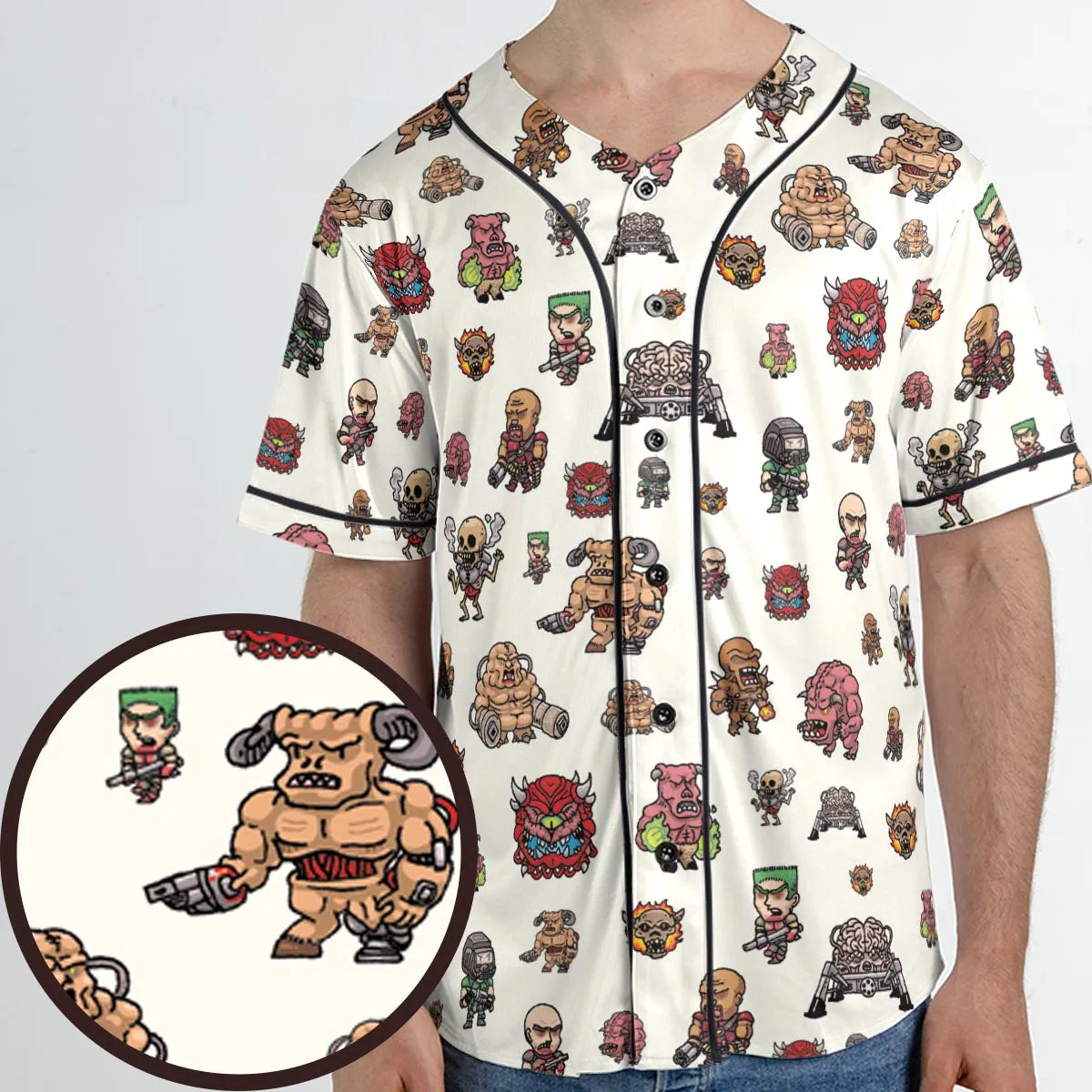 Doom Chibi Characters Unisex Baseball Jersey