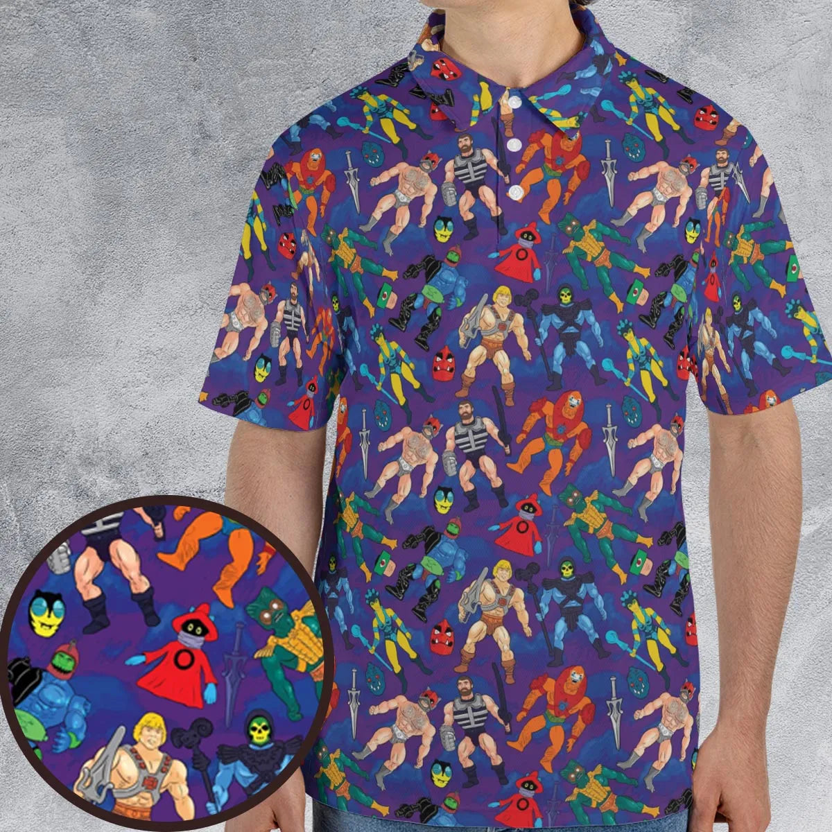 MOTU Figures AOP Men/Women Polo Shirt