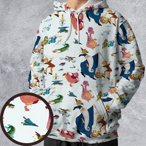 Sword in the Stone Pattern All-over Print Hoodie