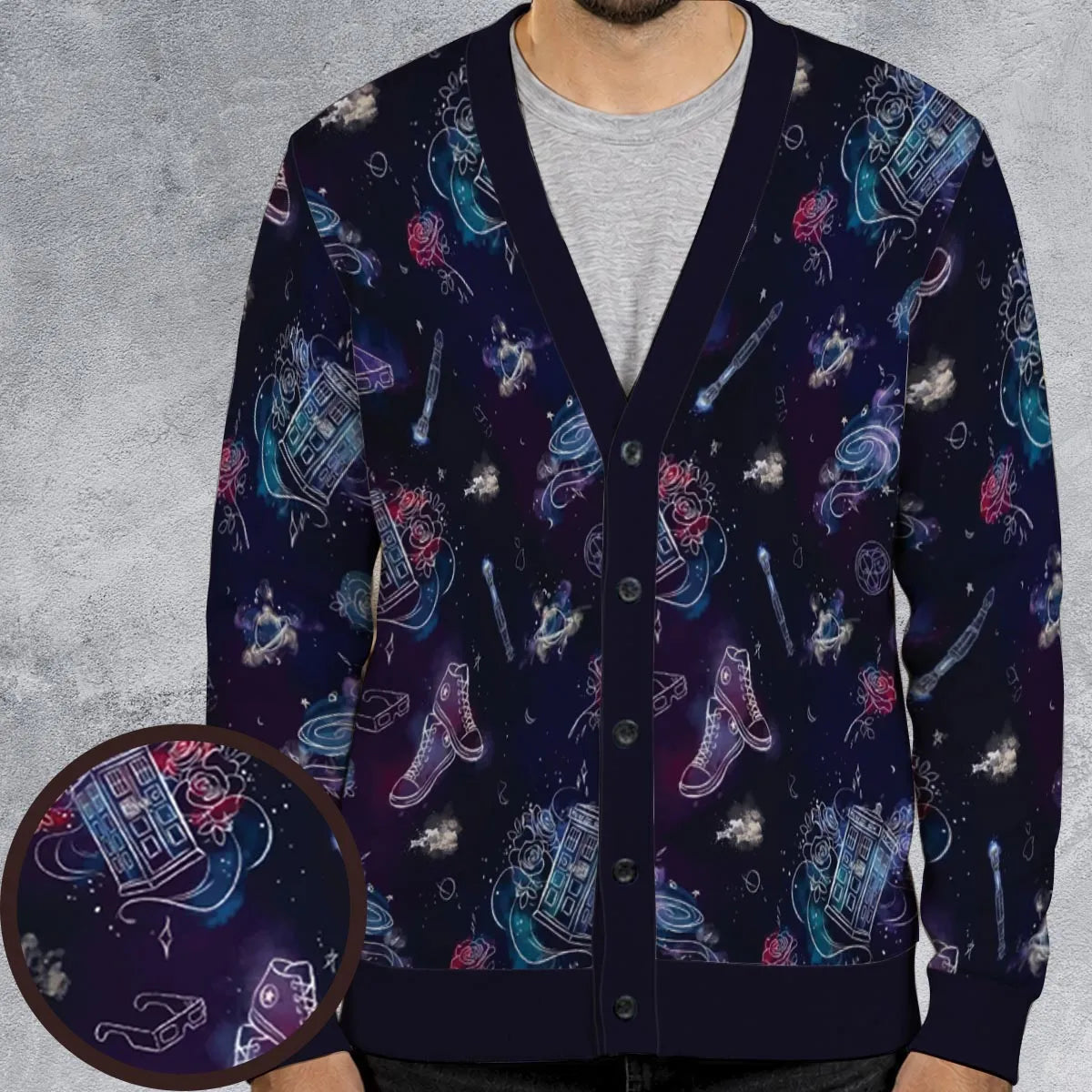 Tardis Doctor Who Seamless Cardigan