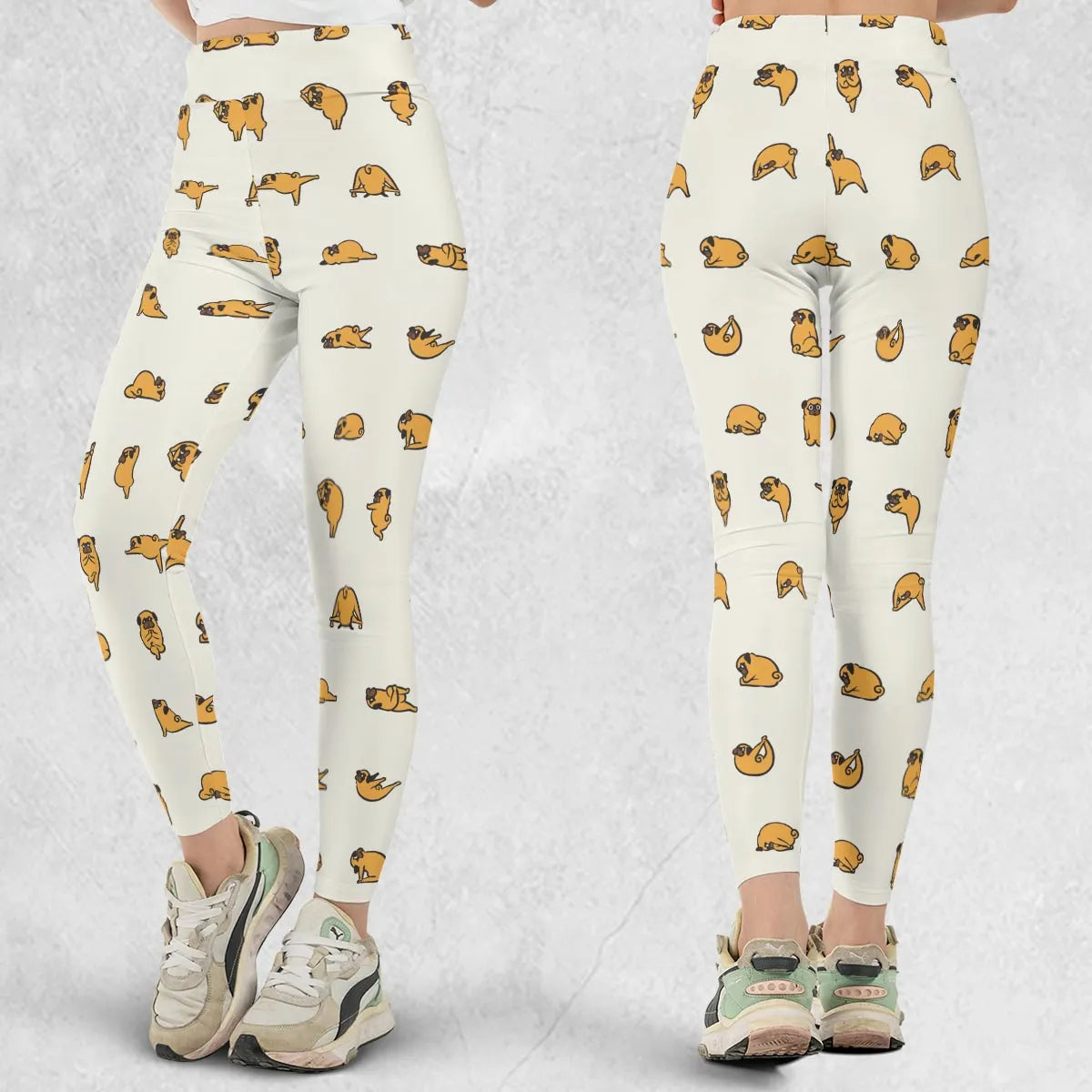Pug Hot Yoga Pattern Legging
