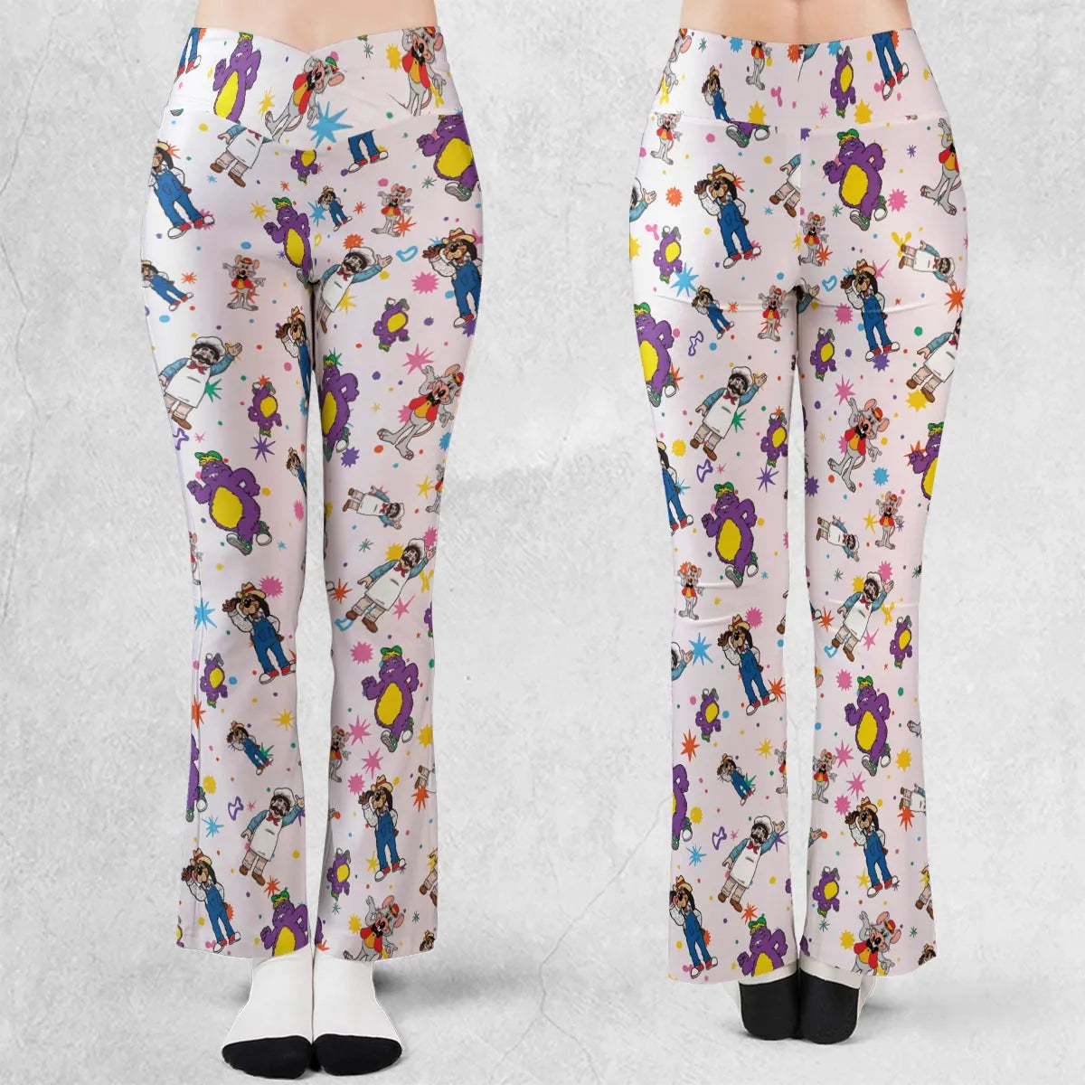 Cheezer Weezer Chuck E Cheese Flare Leggings