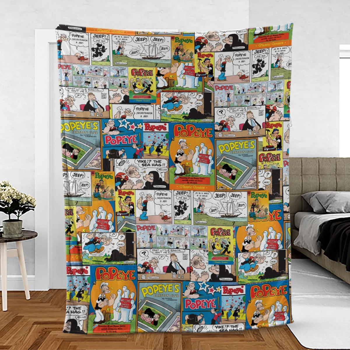 Olive Oyl Popeye Comic Fleece Blanket