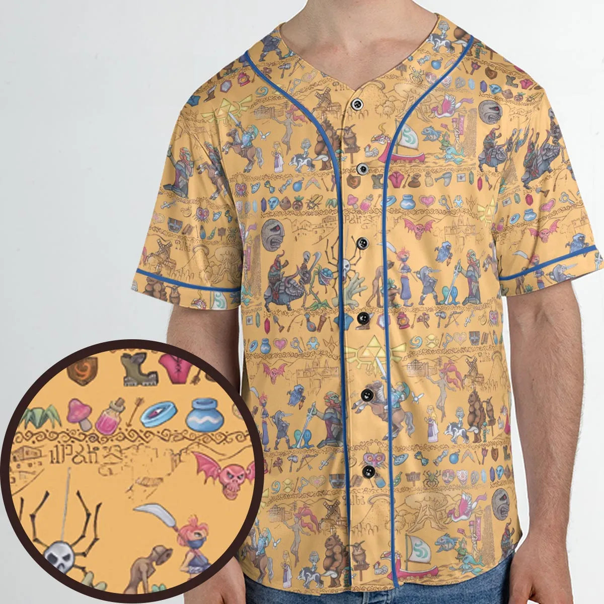 Link's Journey Tapestry The Legend Of Zelda Unisex Baseball Jersey