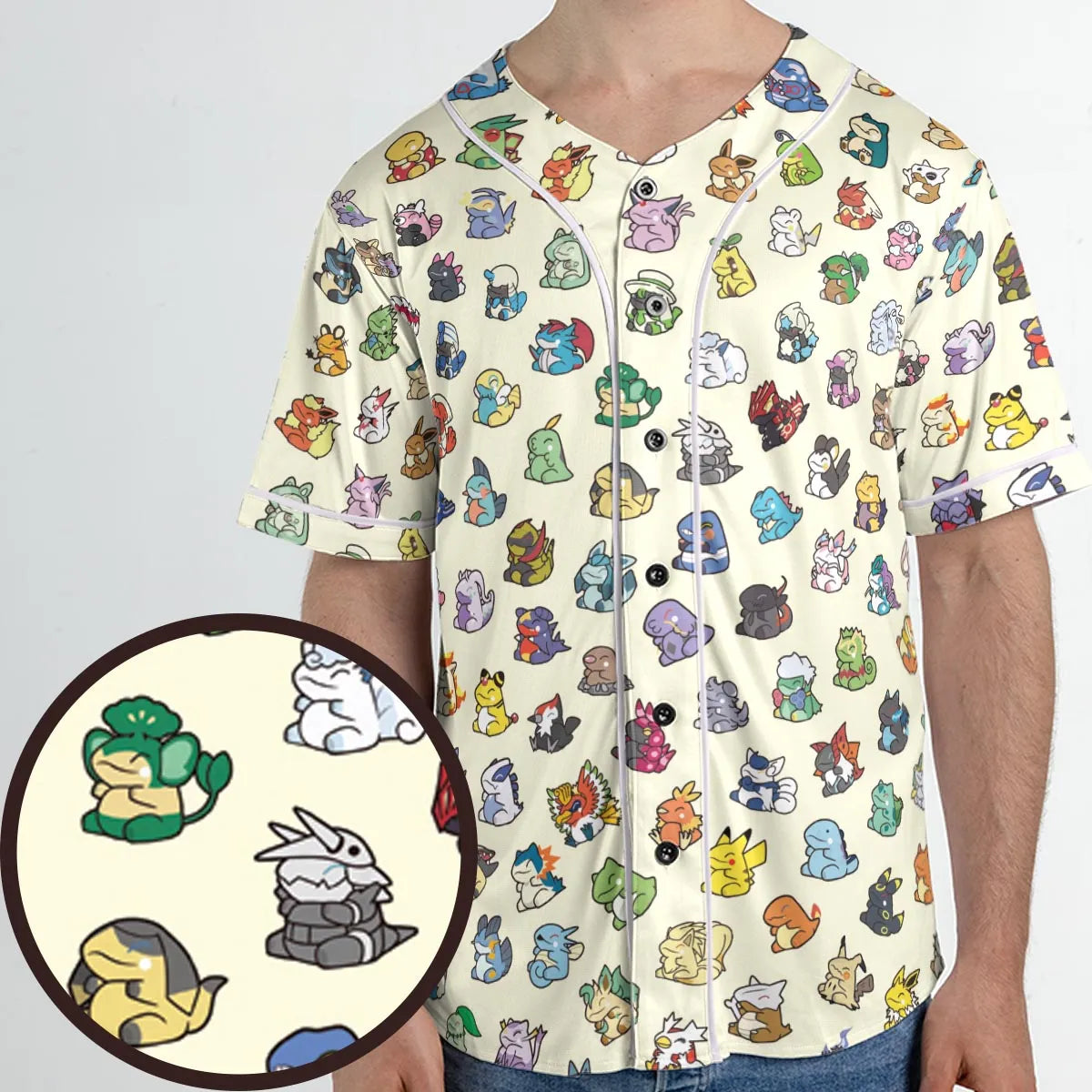 Pokemon In Substitute Style Unisex Baseball Jersey
