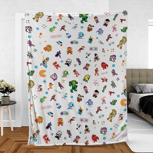 Iconic Video Game Characters Fleece Blanket