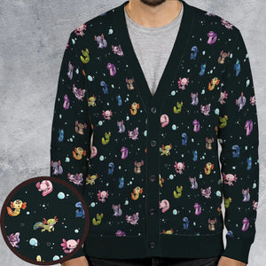 Axolotls Of The World Pattern Cardigan
