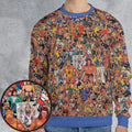 Wrestling Hulk Hogan and Buddies Figures All-over Print Sweatshirt