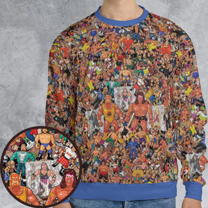 Wrestling Hulk Hogan and Buddies Figures All-over Print Sweatshirt