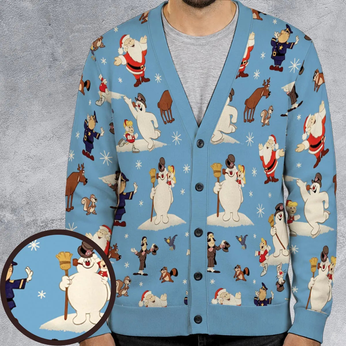 Frosty the Snowman Christmas Characters Cardigan