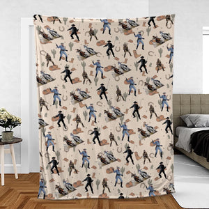 Old Western The Lone Ranger Zorro Tarzan Fleece Blanket