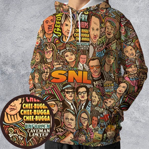 Blues Brothers Waynes World Coneheads SNL Characters All-over Print Hoodie
