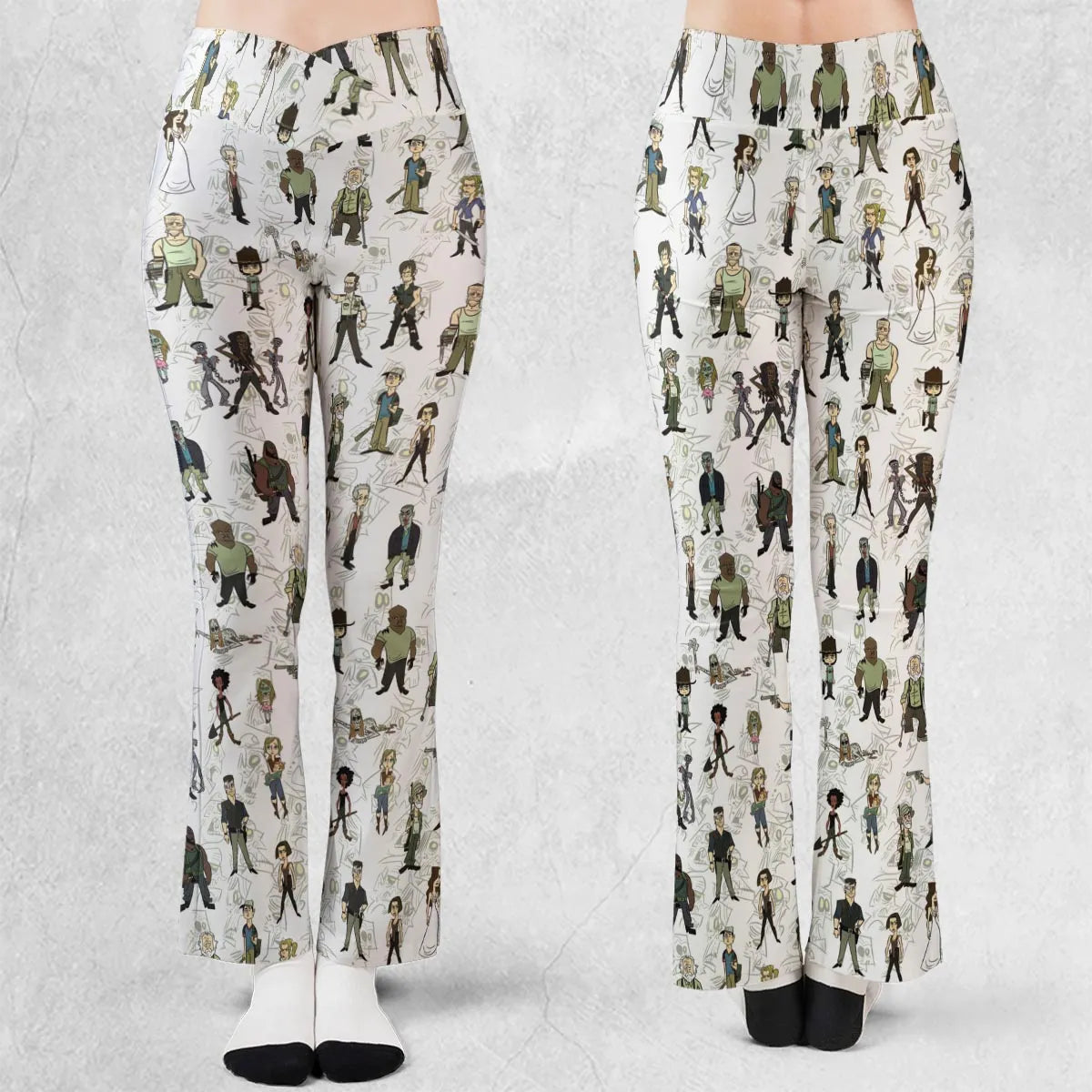 The Walking Dead Characters as Cartoons Flare Leggings