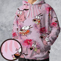 Courage the Cowardly Dog Floral Tropical All-over Print Hoodie