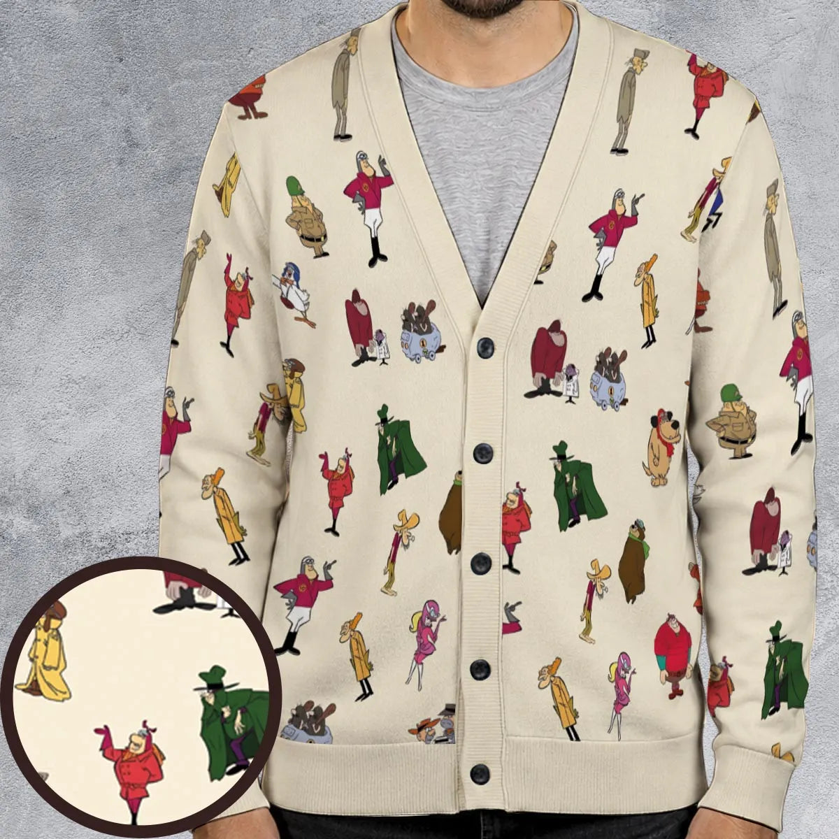 Wacky Races Characters Cardigan