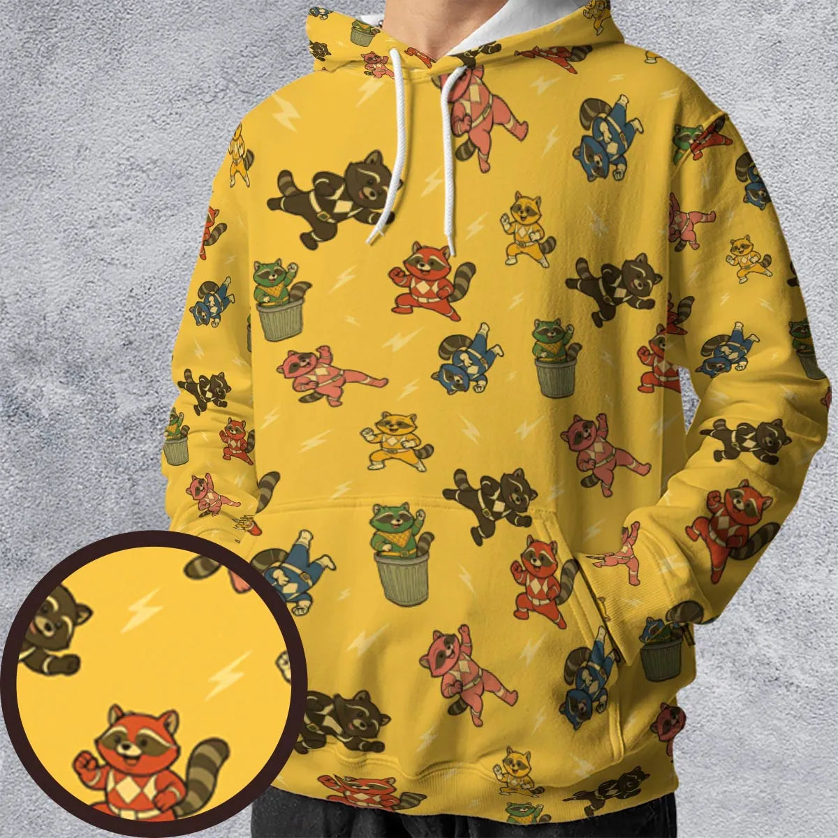 Morphin Time Trash Panda All-over Print Hoodie