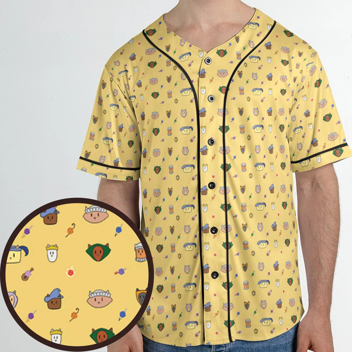 Cat DND Classes Pattern Unisex Baseball Jersey