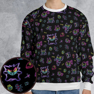 Neon Gastly Haunter Gengar Pokemon All-over Print Sweatshirt