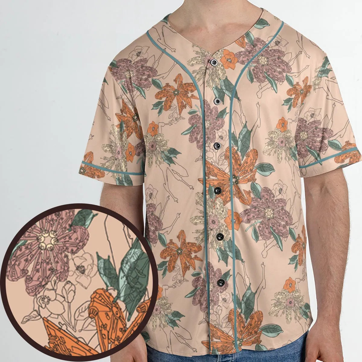 Star Wars Ships Floral Pattern Unisex Baseball Jersey
