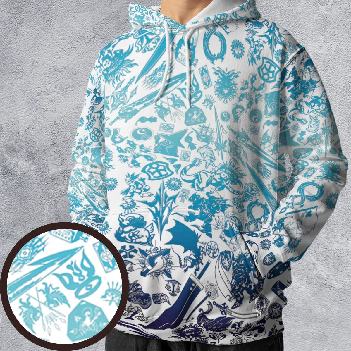Blue Moggle Final Fantasy All-over Print Hoodie