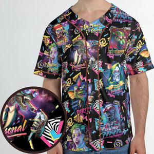 Retro Horror Characters Halloween Unisex Baseball Jersey