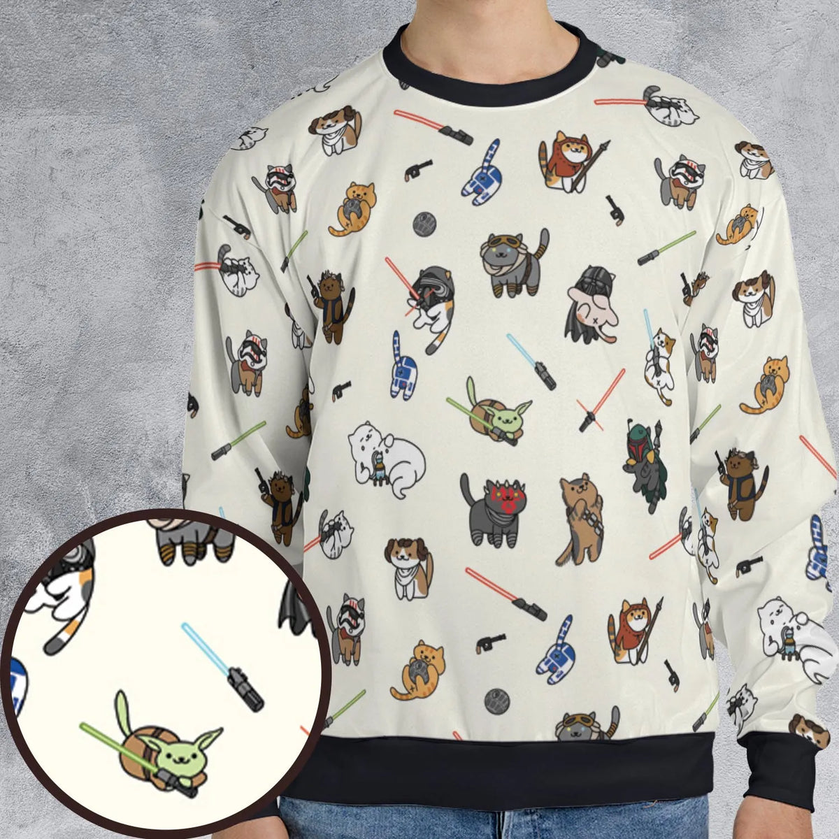 Star Wars Characters as Cats All-over Print Sweatshirt