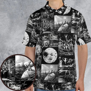 Le Voyage Dans La Lune 1902 AOP Men/Women Polo Shirt