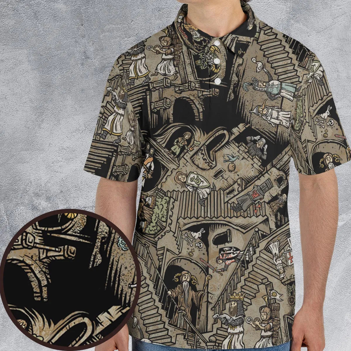 Monty Escher’s Relativity AOP Men/Women Polo Shirt