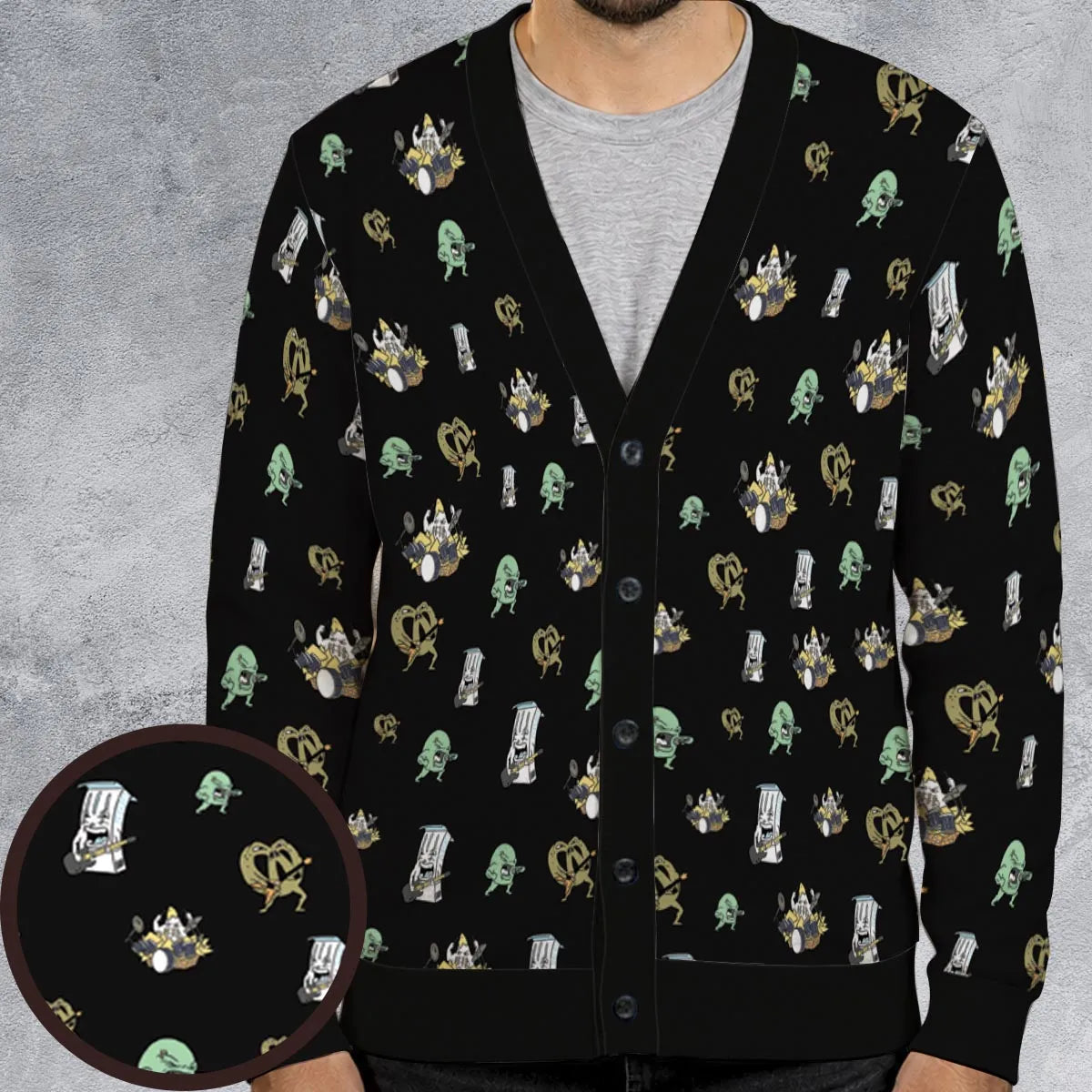 Aqua Teen Hunger Force Pattern Cardigan