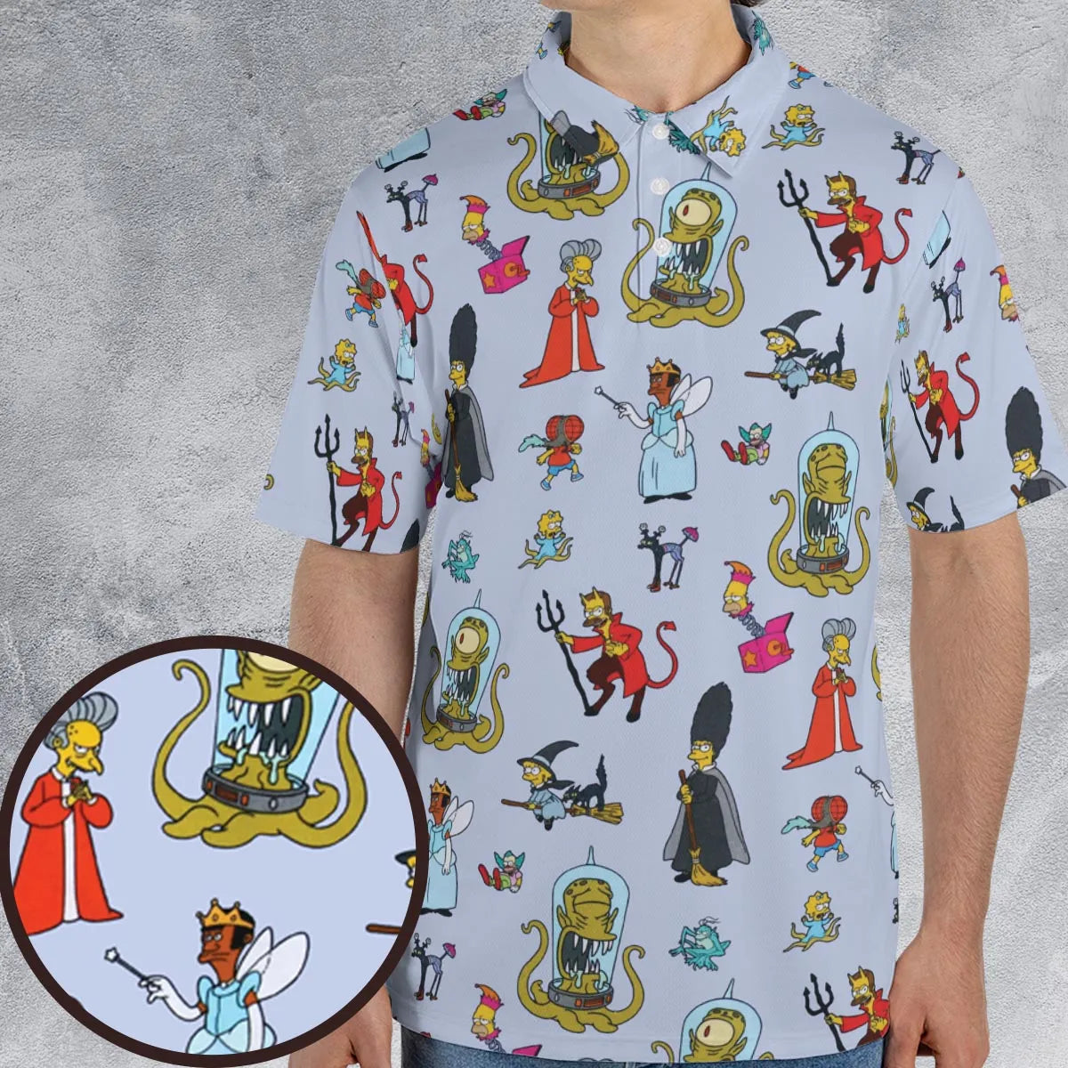 Halloween Costume The Simpsons AOP Men/Women Polo Shirt