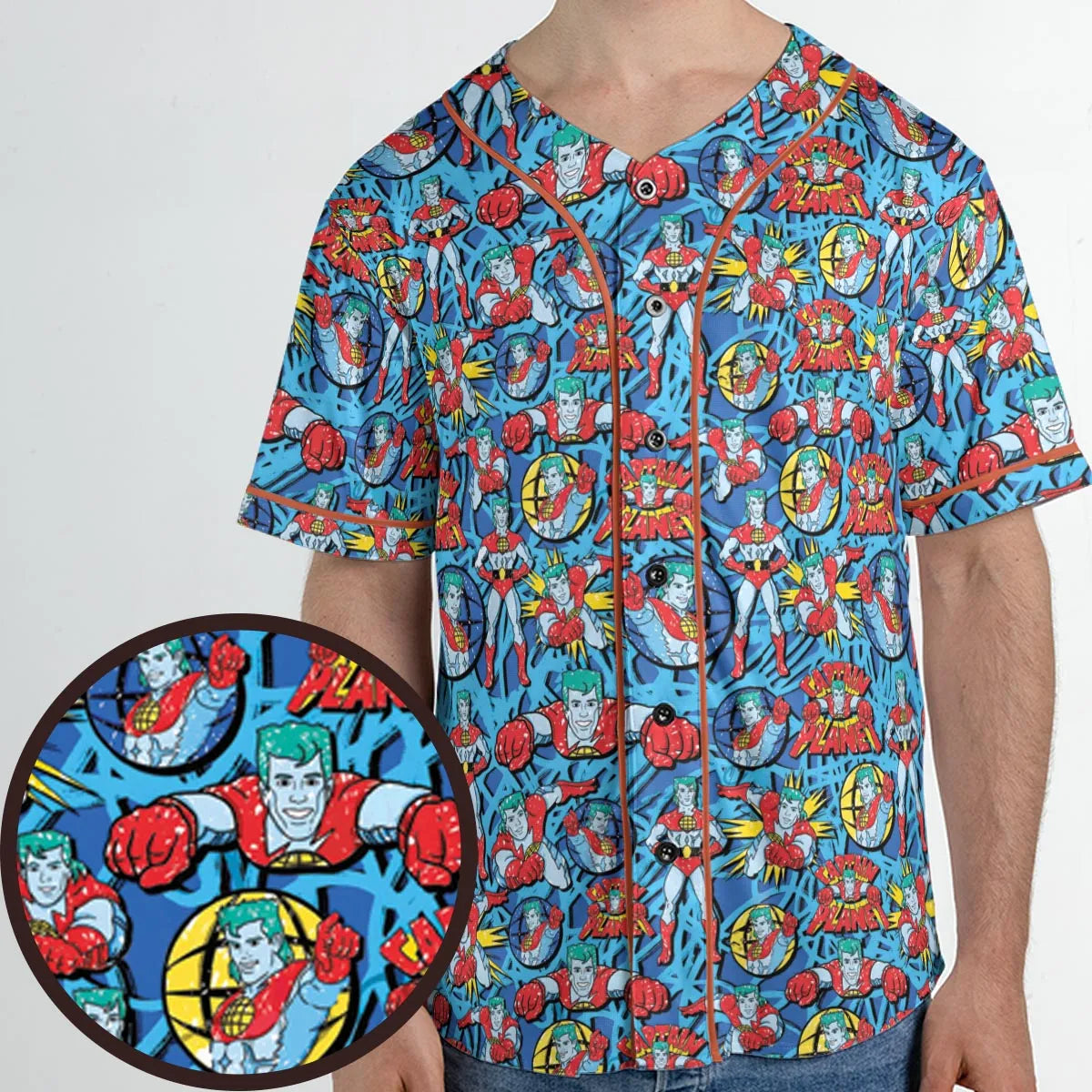 Hero of the Environment Captain Planet and the Planeteers Unisex Baseball Jersey