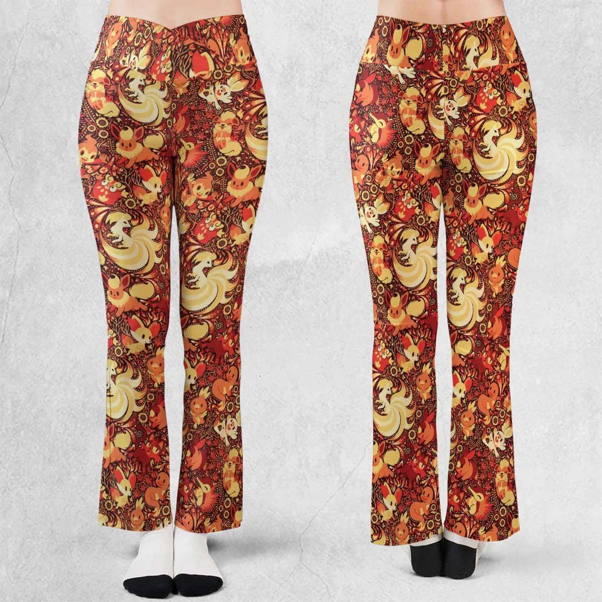 Pokemon Fire Pattern Flare Leggings