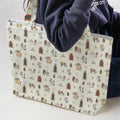 The Holy Grail Pattern Monty Python Button Down Large Tote Bag