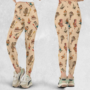 Retro Dessert Mascots Carvel comic book Ice Cream Legging