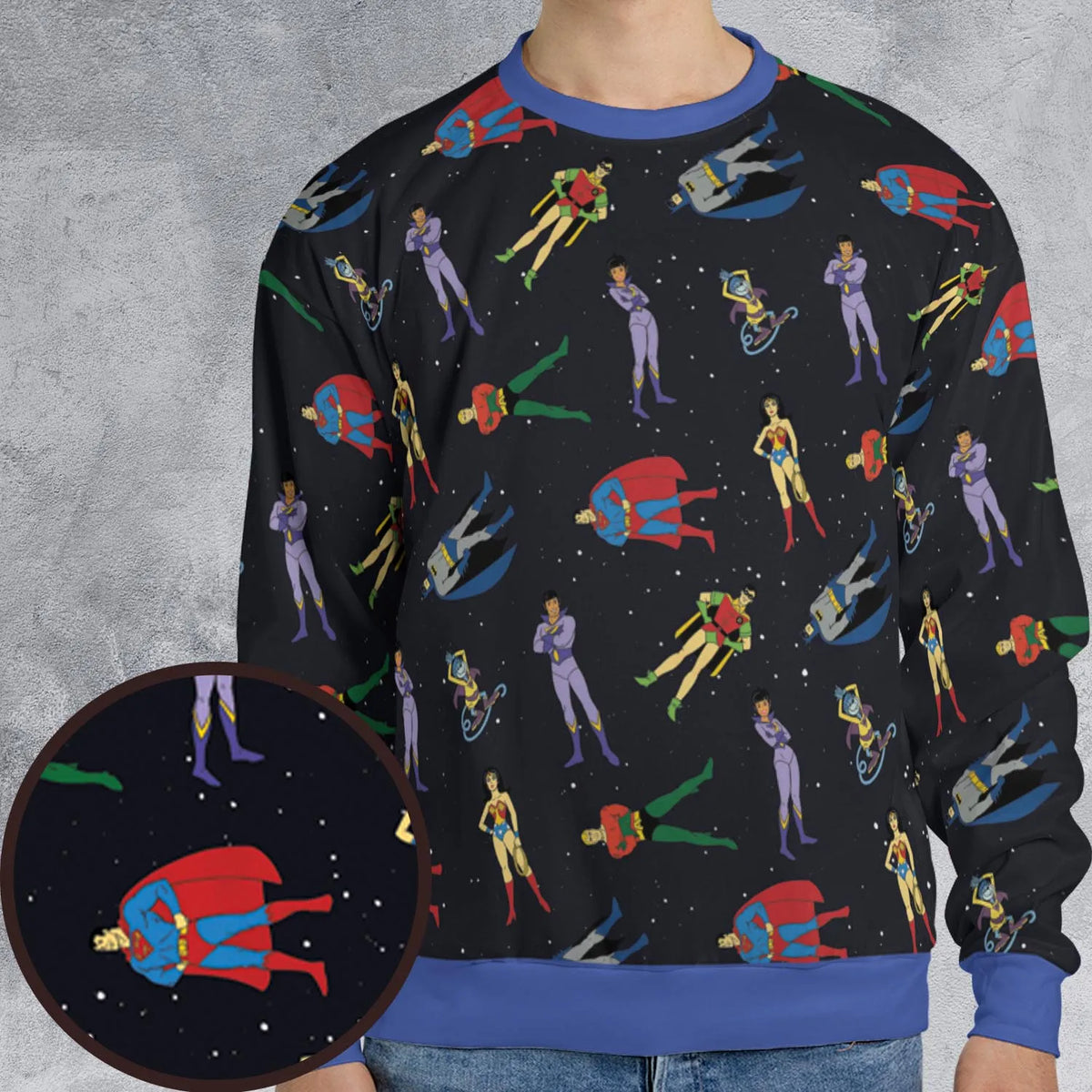 The Super Powers Team Super Friends All-over Print Sweatshirt