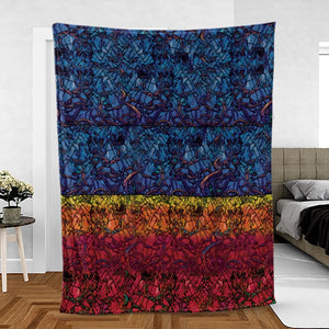 Stained Glass Cthulhu H.P Lovecraft Fleece Blanket