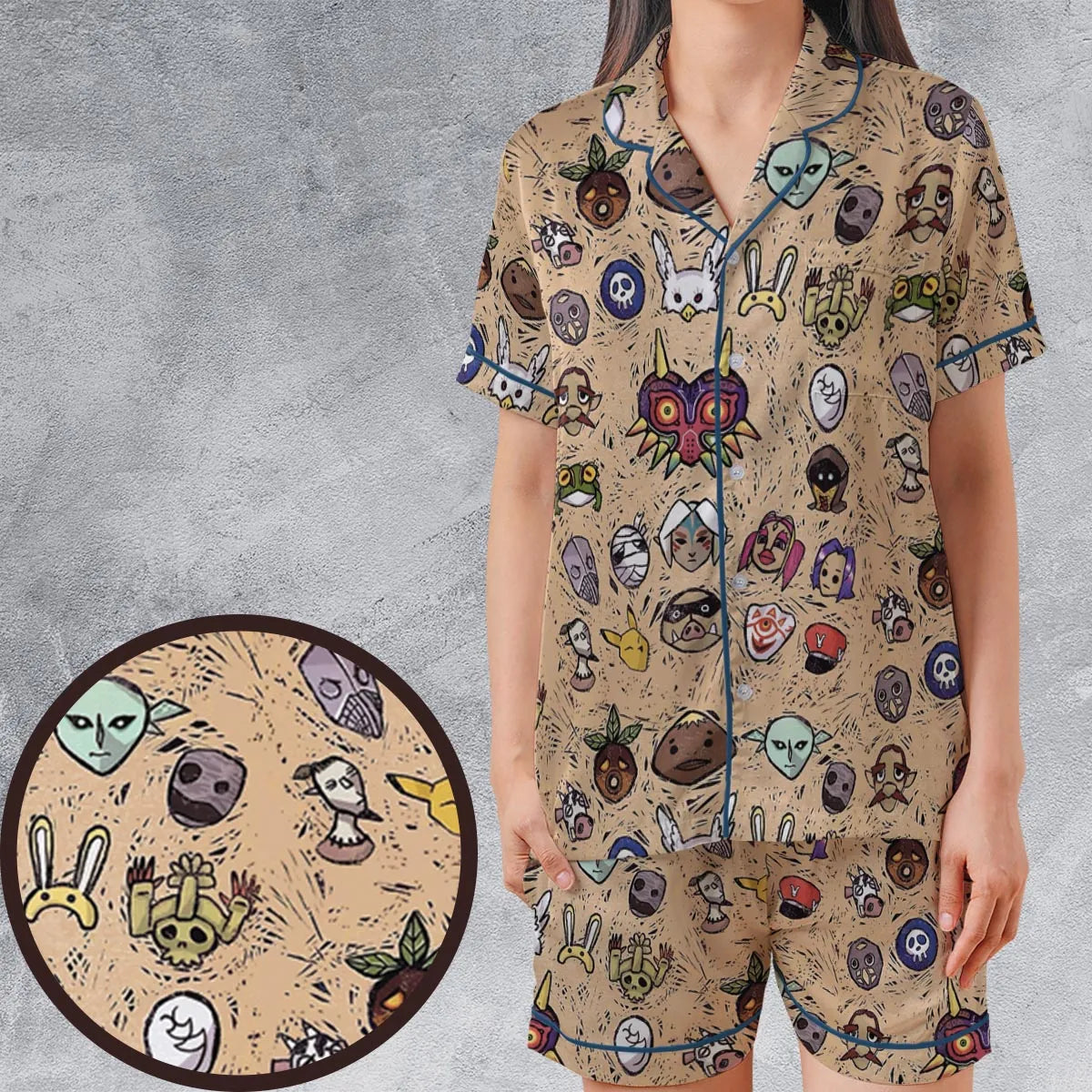 Zelda Universe The Legend of Zelda Satin Short-Sleeve Pajamas Set