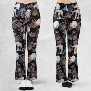 Floral Wars Dark Side Star Wars Pattern Flare Leggings