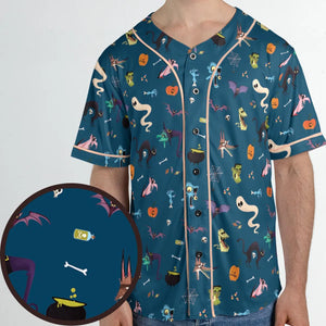 Cute Spooky Classic Monster Unisex Baseball Jersey