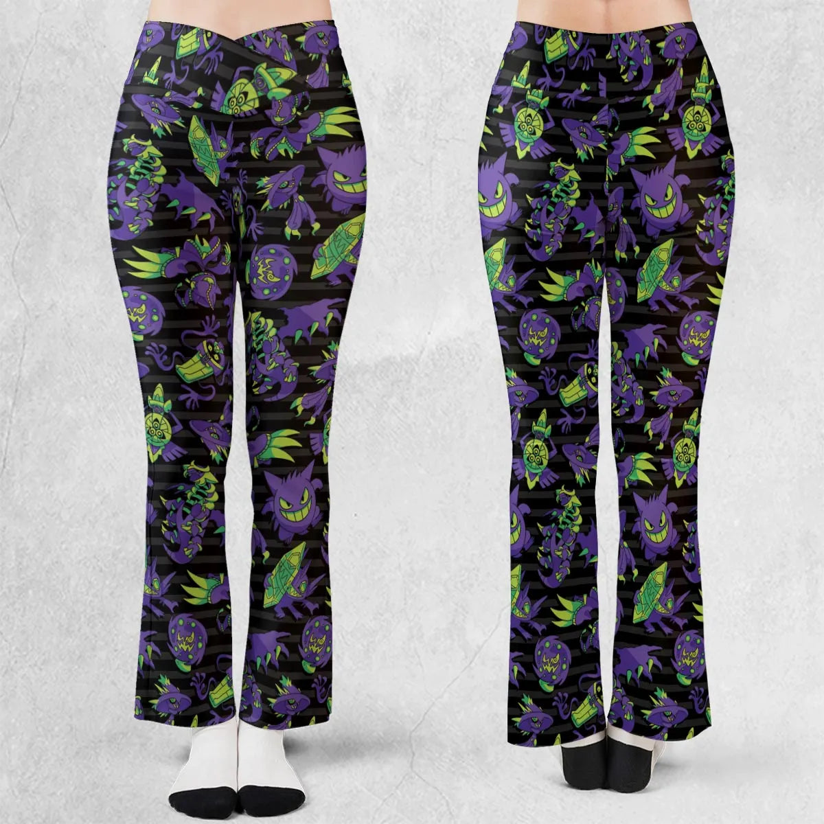 Ghost Type Pokemon Pattern Flare Leggings