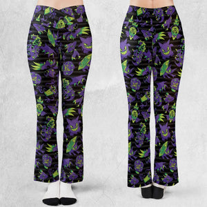 Ghost Type Pokemon Pattern Flare Leggings