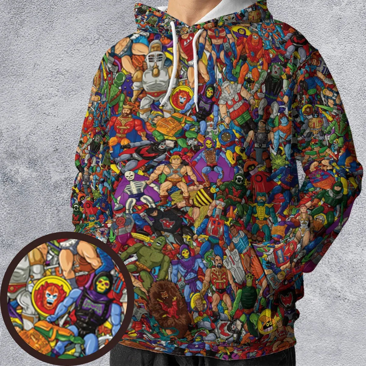 MOTU's Characters Figure Pattern He-man and The Masters of The Universe All-over Print Hoodie