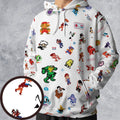 Iconic Video Game Characters All-over Print Hoodie